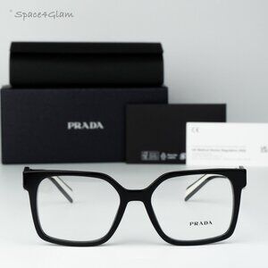 Prada Men Eyeglasses Black Demo Square PRB03V 16K1O1 NEW AUTHENTIC